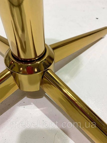 Стул с круглым сиденьем на золотой крестовине на стопах Holy GD-Modern Base Кожзам черный | Зображення 3