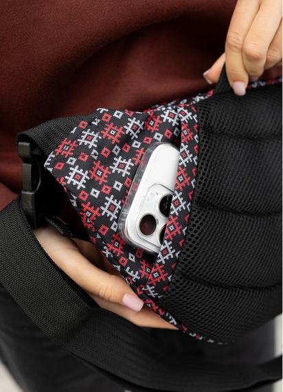 Большая женская поясная сумка бананка Sambag DynamicDart черная 38×21×7 см (80411148) | Зображення 5