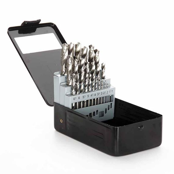 Набір свердел для металу Р6М5 метал бокс 1,0-13,0 мм 25 шт. APRO 8102041