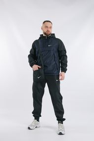 Комплект чоловічий Nike: анорак "House" чорно-синій + штани "President" чорні + барсетка чорна S (1629796869)