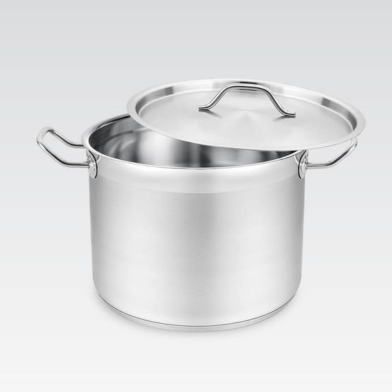 Каструля Maestro MR-3518-30, 15 л, 30 см, з нержавіючої сталі з кришкою, для всіх типів плит | Зображення 1
