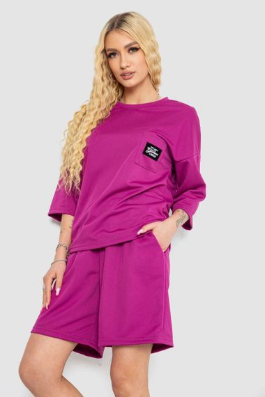 Костюм жіночий однотонний, колір фуксія, 238R116 | Зображення 2