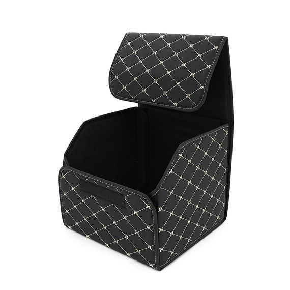 Складной кожаный автомобильный органайзер 330x320x300, Black-Gold | Зображення 2