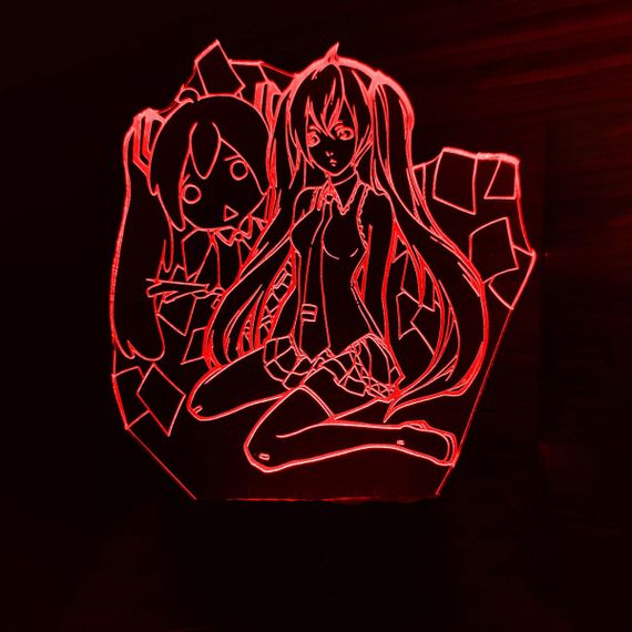 Акриловий світильник-нічник Хацуне Міку червоний tty-n000900