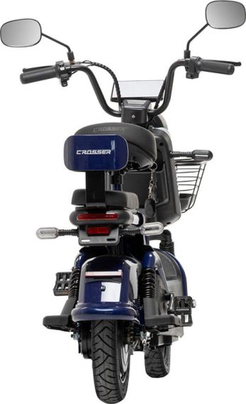 Електроскутер Crosser CR-2 800W 60 V 24 Ah, електровелосипед до 55 км/год, графеновий акумулятор, 2 місця Синій | Зображення 5
