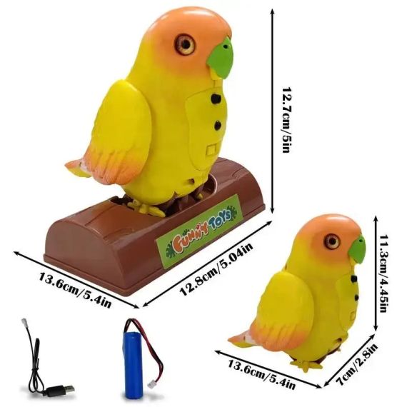 Інтерактивна іграшка-повторяшка папуг Funny Parrot TT8005 Зелений | Зображення 2