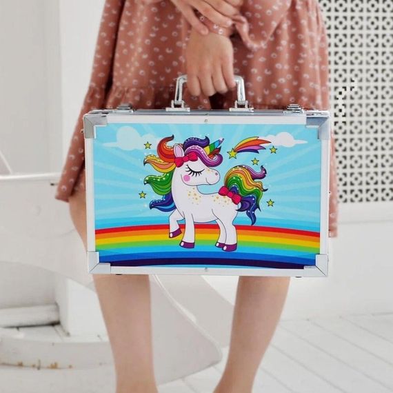 Детский набор для рисования в чемодане, 145 предметов, Голубой / Художественный набор для творчества / Набор | Зображення 5