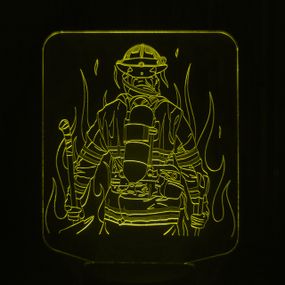 Акриловий світильник-нічник Пожежник жовтий tty-n001391