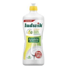 Засіб для миття посуду 900гр Цитрусовий зелений чай Ludwik