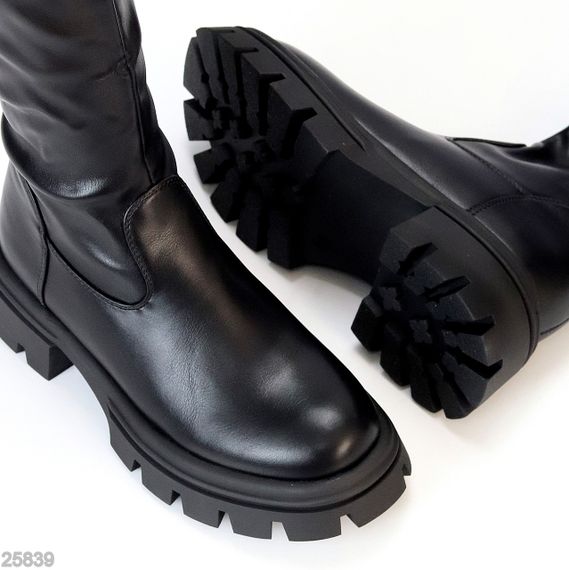 Високі чорні чоботи блискавка ботфорти по всій довжині | Зображення 6