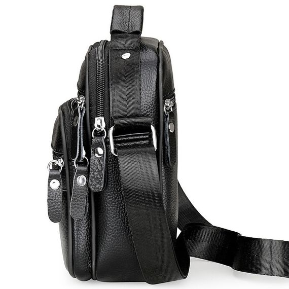 Чоловіча сумка-барсетка шкіряна чорна Tiding Bag 75003 | Зображення 4