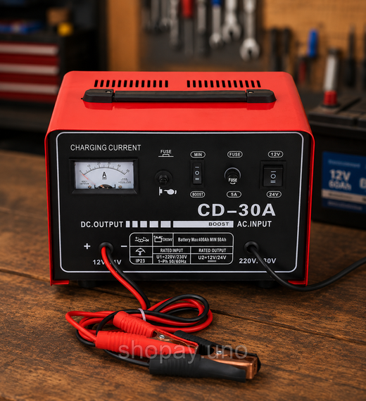 Зарядное устройство для Heckermann CD-30A 12В/24В / Зарядка для АКБ / Мощное зарядное устройство