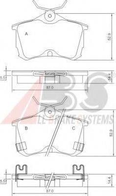 Колодка гальм. диск. HONDA ACCORD задн. (вир-во ABS) A.B.S. 37175 на HONDA ACCORD Mk VII (CG, CK)