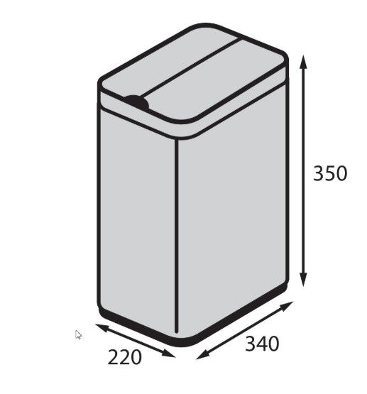 Відро для сміття сенсорне прямокутне Koer TC-020112-02 12 л нержавійка (KR5582) | Зображення 1