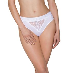 Трусики з широкою гумкою і мереживом Passion PANTIES white, L