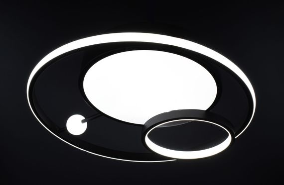 Люстра світлодіодна стельова LED світильник для квартири на стелю лед з пультом 26530 Чорний 9х50х50 см. | Зображення 8