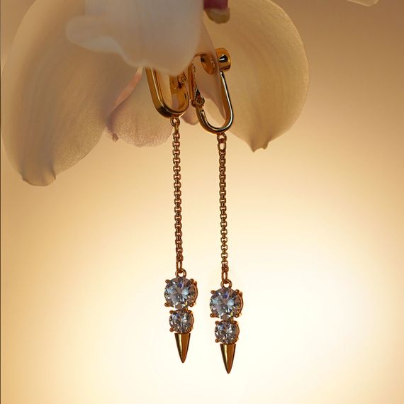 Прикраси для клітора та статевих губ UPKO Non-pierced Jewelry Snowman з гірським кришталем, золотисті Sex Aura | Зображення 2
