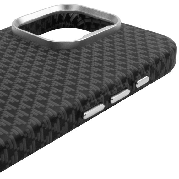 Чохол TPU+PC KVZV Triangular Pattern with Magnetic Fit для Apple iPhone 15 Pro (6.3") Black | Зображення 4