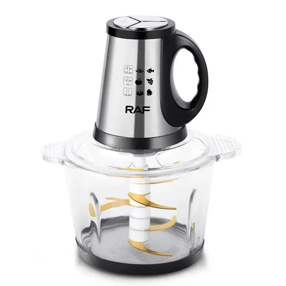 Якісний подрібнювач зі скляною чашею RAF R.7028 300 Вт 3 л, Побутовий потужний ZK-924 подрібнювач продуктів | Зображення 3