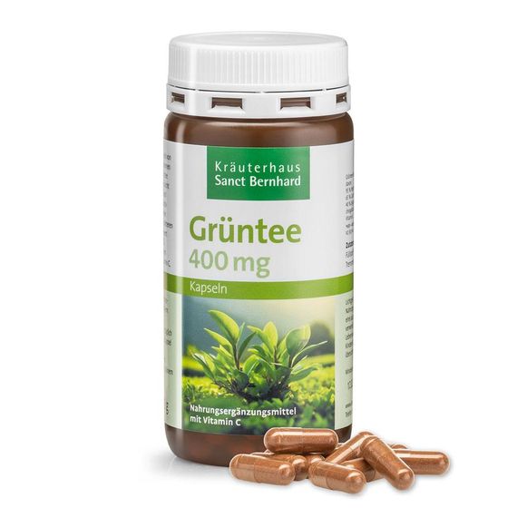 Капсулы Зеленого чая 400 мг + C – Мощный антиоксидант для иммунитета, обмена веществ, жиросжигания и похудения