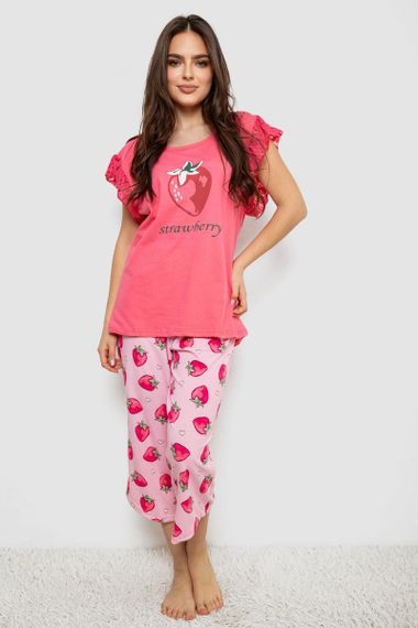 Пижама женская с принтом  -уценка, цвет розовый, 243R1602-015-U-3