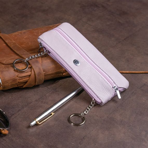 Ключница-кошелек с кармашком унисекс ST Leather 19350 Лиловая | Зображення 6
