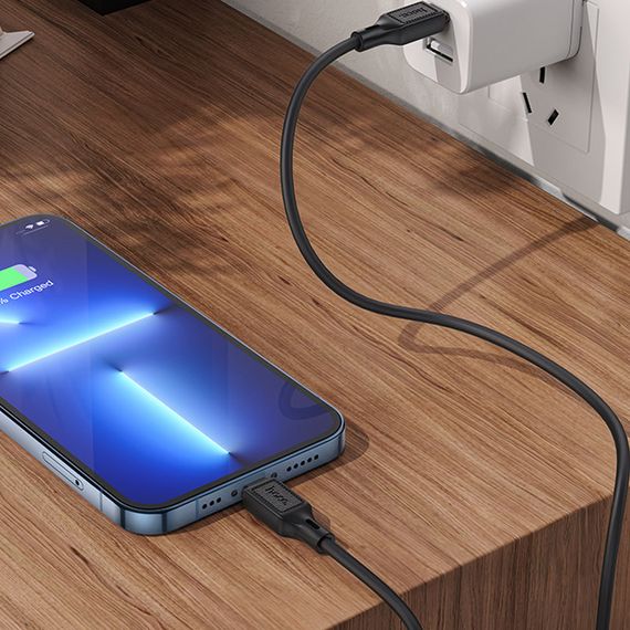 Дата кабель Hoco X90 Cool silicone Type-C to Lightning 20W (1m) Black | Зображення 5