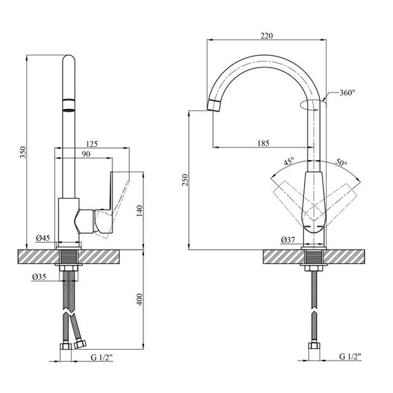 Змішувач для кухні Kroner KRM Eifel - C030 (CV023618) | Зображення 1