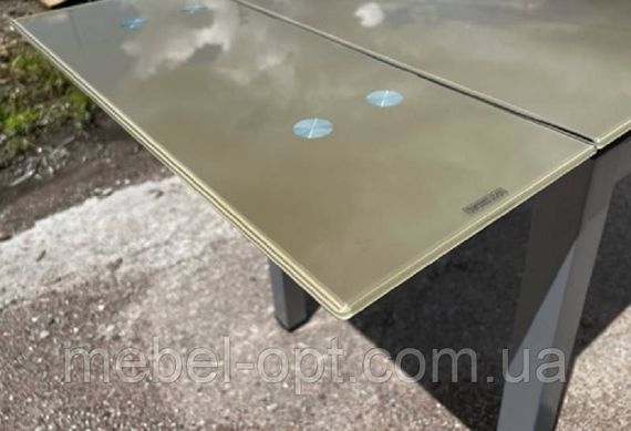 Скляний розкладний стіл Венді кавовий XS-1025 на сірих металевих ногах, 80/130х65 см | Зображення 2