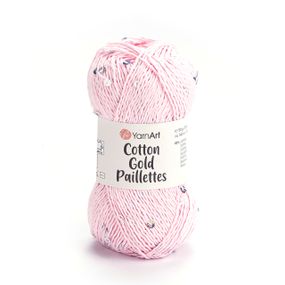 Yarnart COTTON GOLD PAILLETTES № 7107 рожевий Котон Голд Пайетка Пряжа бавовна з паєткою, нитки для в'язання