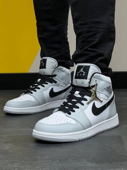 Чоловічі кросівки N-ike Air Jordan  High Gray Black White Артикул А1440 | Зображення 2