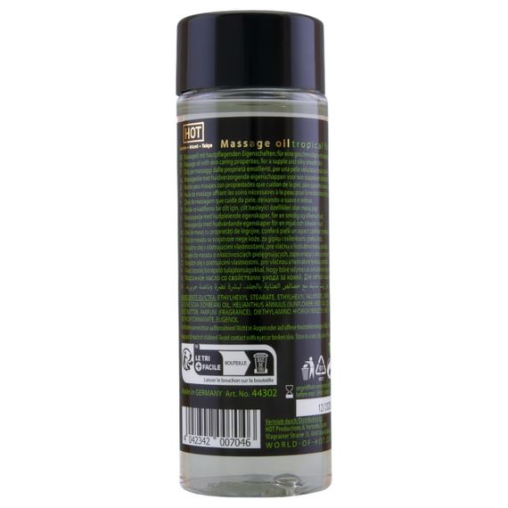 Массажное масло HOT Massage Oil Tropical Fruit с ароматом тропических фруктов, 100 мл Sex Aura | Зображення 1