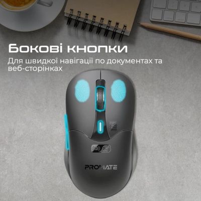 Мышка Promate Samo Wireless/Bluetooth Black (samo.black) | Зображення 5