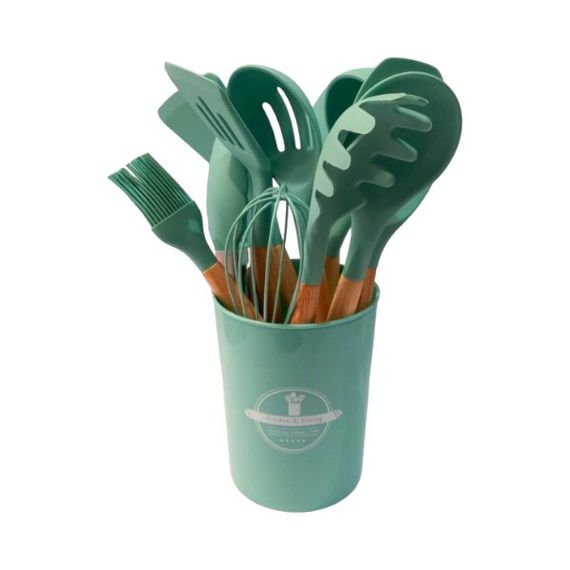Набор кухонных принадлежностей 12 предметов Kitchen Set Зеленый