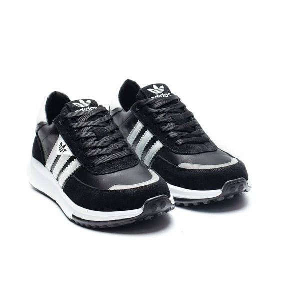 шкіряні кросівки Adidas колір чорний, білий | Зображення 1