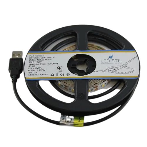 Светодиодная лента с USB нейтральный оттенок 5V 7.2W SMD2835 NW IP33 2m (DFN/60) | Зображення 2