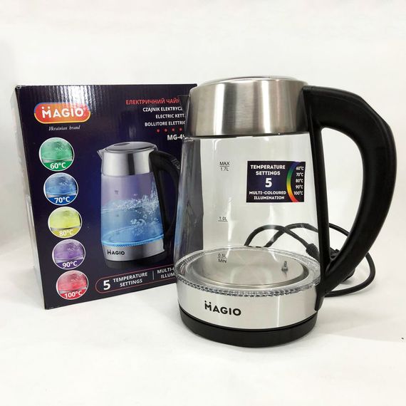 Надійний електрочайник MAGIO MG-499 2000 Вт 1.7 л, Сучасний електричний чайник з підсвічуванням CJ-47 | Зображення 8