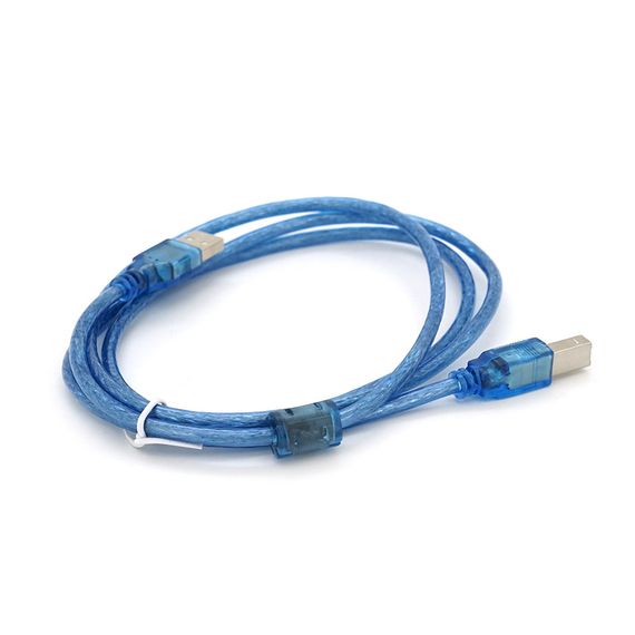 Кабель USB 2.0 AM / BM, 1.5m, 2 ферита, прозорий | Зображення 2