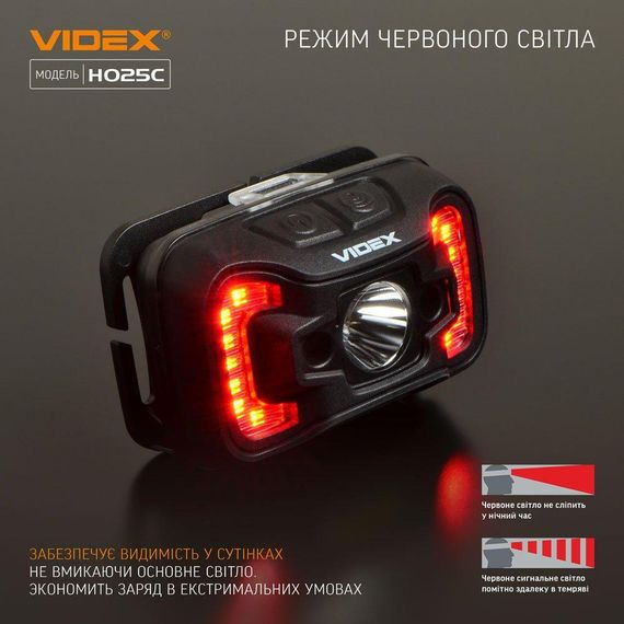 Налобний світлодіодний ліхтарик VIDEX VLF-H025C 310Lm 5000K | Зображення 8