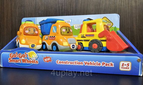 Набір гоночних машинок VTech Go! Go! Smart Wheels Construction Vehicle Pack Оригінал | Зображення 1