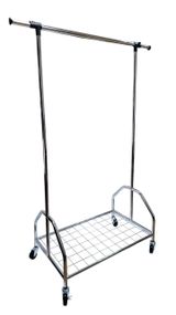 Стійка для одягу підлогова на колесах Onder Mebli 1521961 хромована вішалка для верхнього одягу