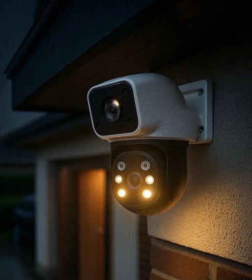 Двойная уличная Wi-Fi камера видеонаблюдения 2+2 Мп E390 + Led подсветка IP66 (Eyes390) | Зображення 2