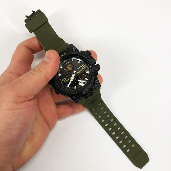 Часы наручные мужские SKMEI 6851/1586AG, Военные мужские наручные часы зеленые, Часы спортивные | Зображення 8