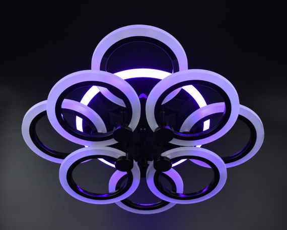 Люстра світлодіодна стельова LED світильник для квартири на стелю лед з пультом 26144 Чорний 11х45х54 см. | Зображення 7