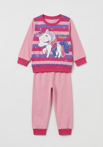 Дитяча піжама для дівчинки Unicorn 92 см Рожева (25100416)