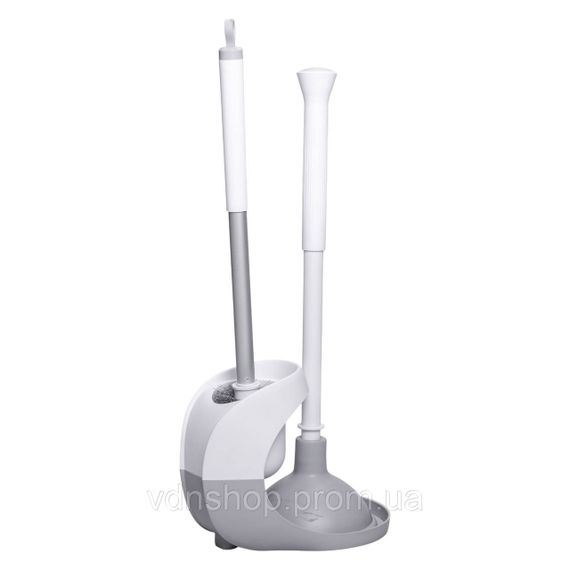 Набір для чищення унітазу: йоржик для чищення туалету з підставкою та вантузом 50 (см) щітка для унітазу HP-35015-28 | Зображення 4