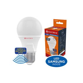 Лампа світлодіодна стандартна з датчиком руху A60 LS-33MS Elegant 10W E27 4000K алюмопл. корп. A-LS-1970