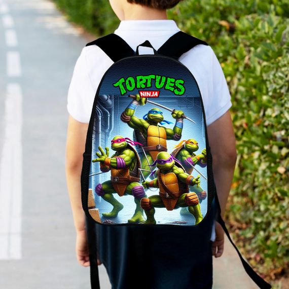 Рюкзак детский Черепашки-ниндзя, 34х27см,городской ранец для мальчика с принтом (00555)