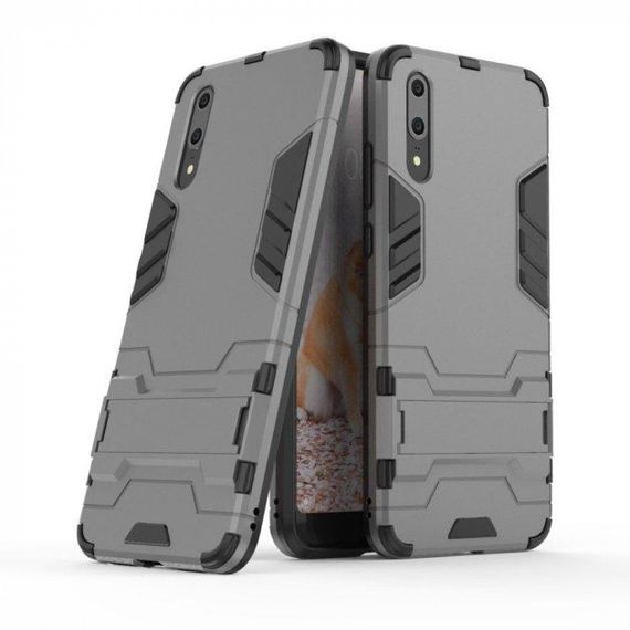Удароміцний чохол-підставка Transformer для Huawei P20,сірий | Зображення 1