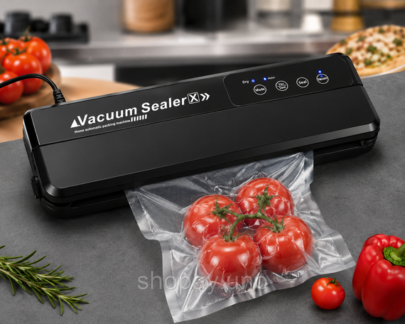 Вакууматор для їжі Vacuum Sealer X GY-F973 / Вакуумний пакувальник 110W 60 кПа + пакети | Зображення 1